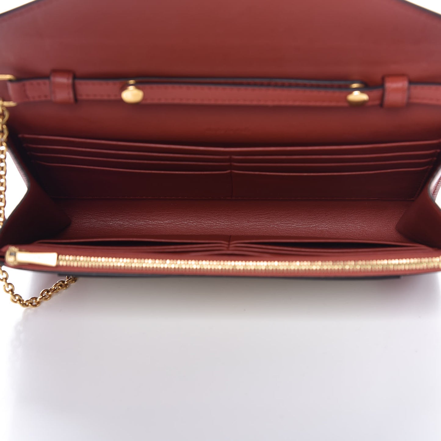 Shiny Calfskin Clutch on a Chain Multicolor
