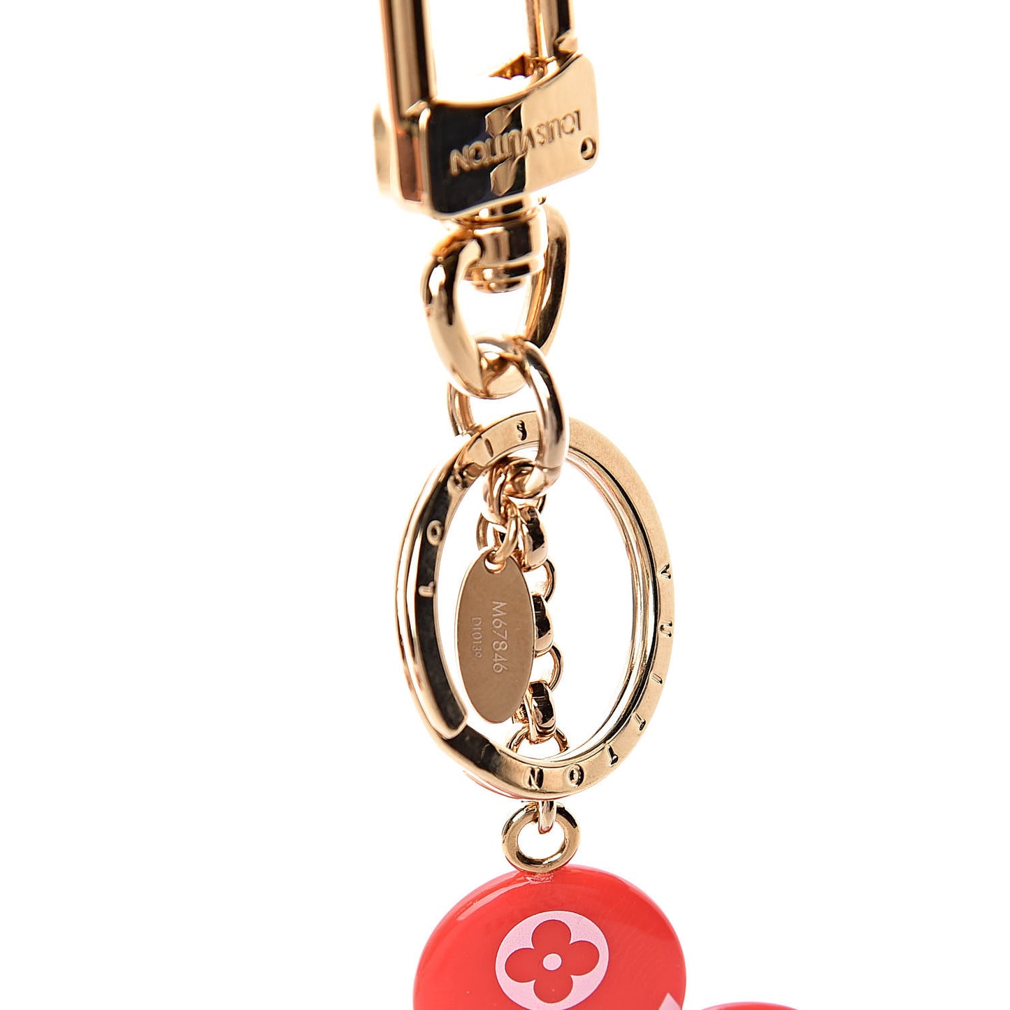 Giant Monogram Vivienne Bag Charm Key Holder Rouge