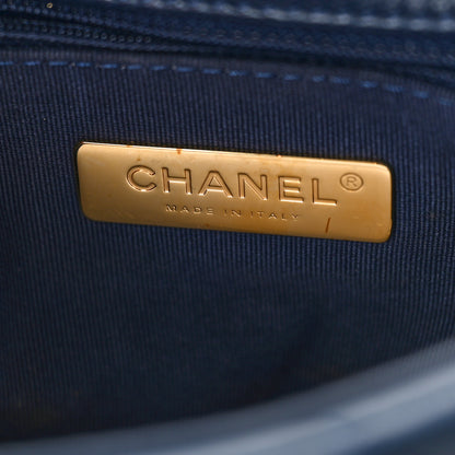 Chanel Goatskin Quilted Medium Chanel 19 Flap Navy Blue 7 of 10
