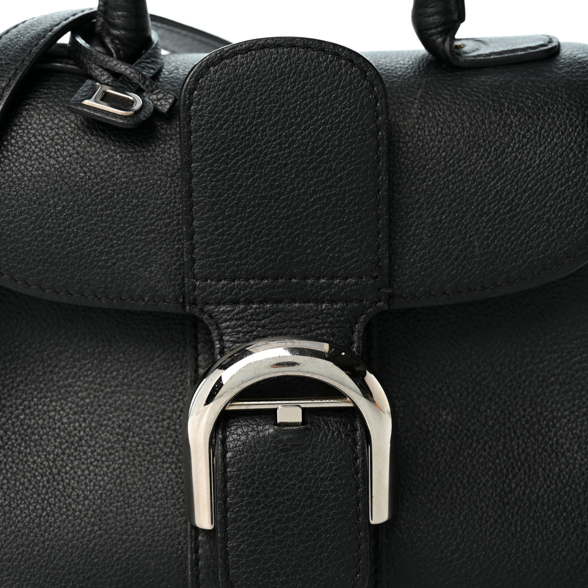 Grained Calfskin Mini Brillant Satchel Black