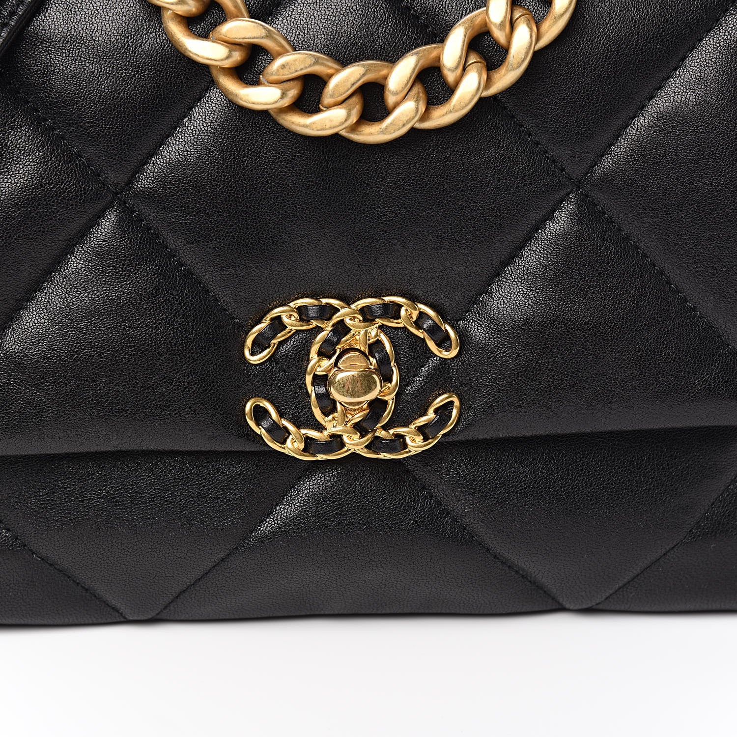 Chanel Goatskin Quilted Medium 19 Flap Black 10 of 11