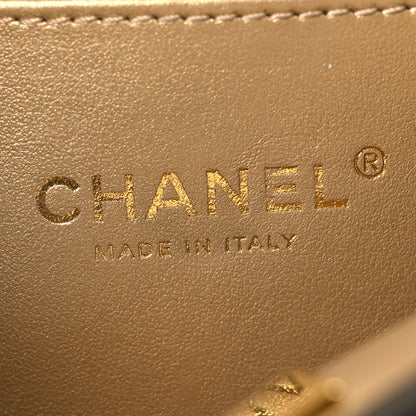 Chanel Lambskin Quilted Mini CC Crystal Logo Chain Flap Black 6 of 10