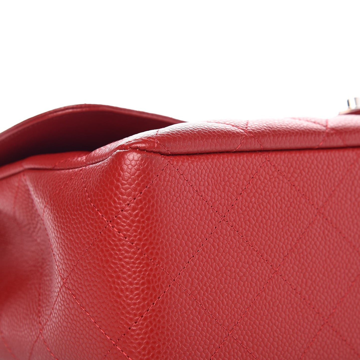 Caviar Quilted Jumbo Single Flap Red