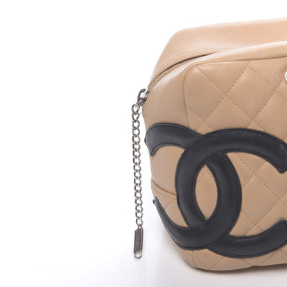 Chanel Calfskin Quilted Large Cambon Bowler Beige Black 10 of 18