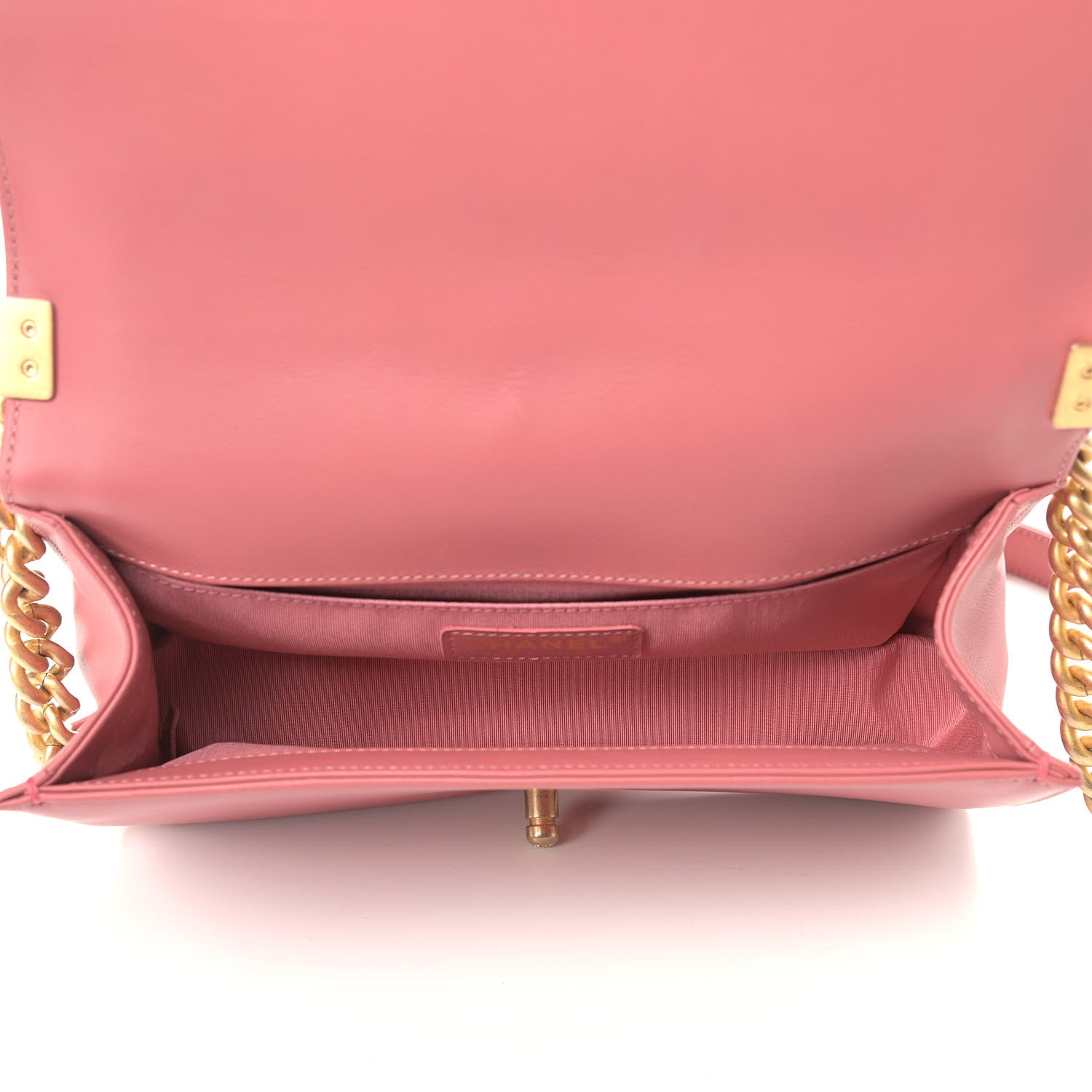 Chanel Calfskin Chevron Quilted Medium Boy Flap Pink 4 of 8