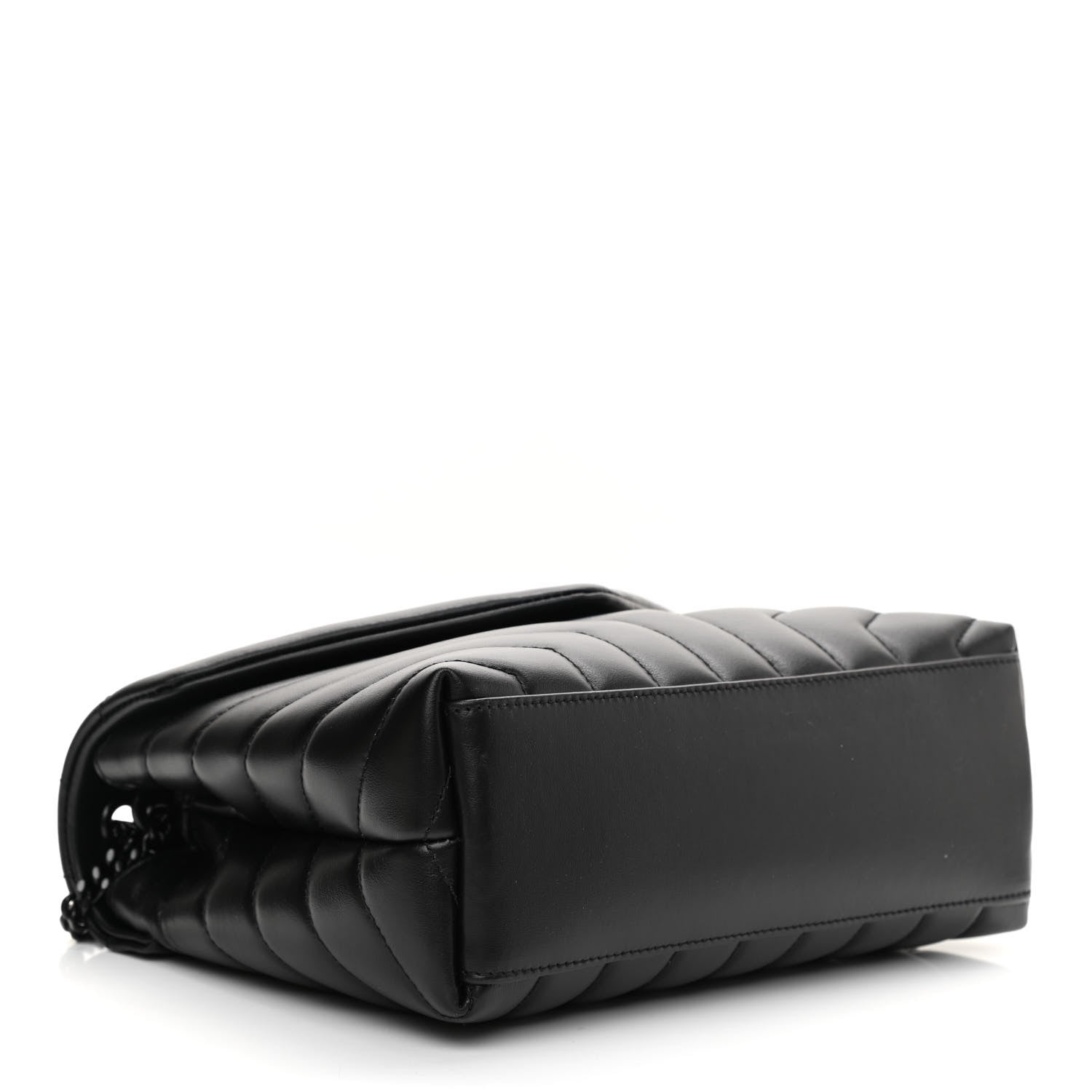 Saint Laurent Calfskin Y Quilted Monogram Monochrome Small Loulou Chain Satchel Black 3 of 7