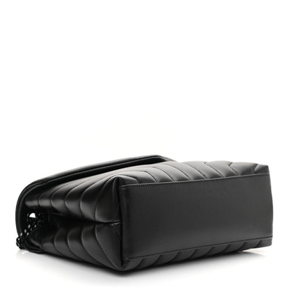 Saint Laurent Calfskin Y Quilted Monogram Monochrome Small Loulou Chain Satchel Black 3 of 7
