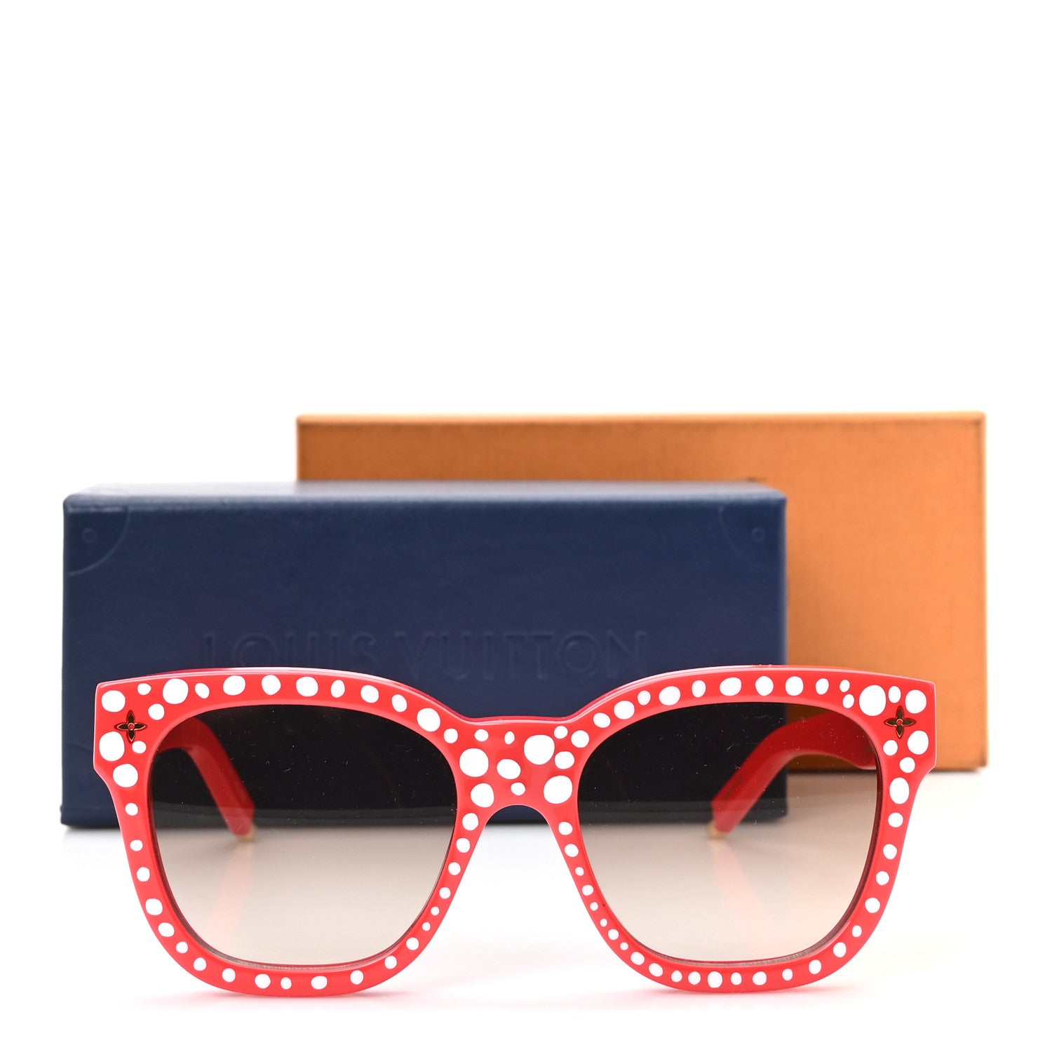 LOUIS VUITTON 値下げありです〇 Louis Vuitton LV X YK Painted Dots Square Sunglasses Z1901W Red