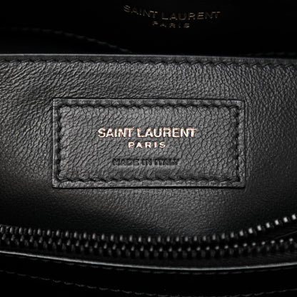 Saint Laurent Calfskin Y Quilted Monogram Monochrome Small Loulou Chain Satchel Black 7 of 9