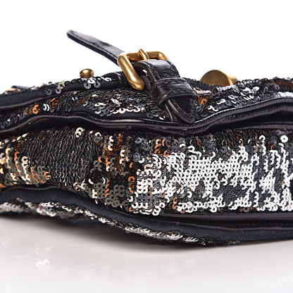 Miu Miu Paillettes Sequined Mini East West Satchel Argento 8 of 10