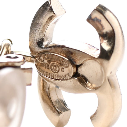 Chanel Crystal CC Clip On Drop Earrings Gold 4 of 4