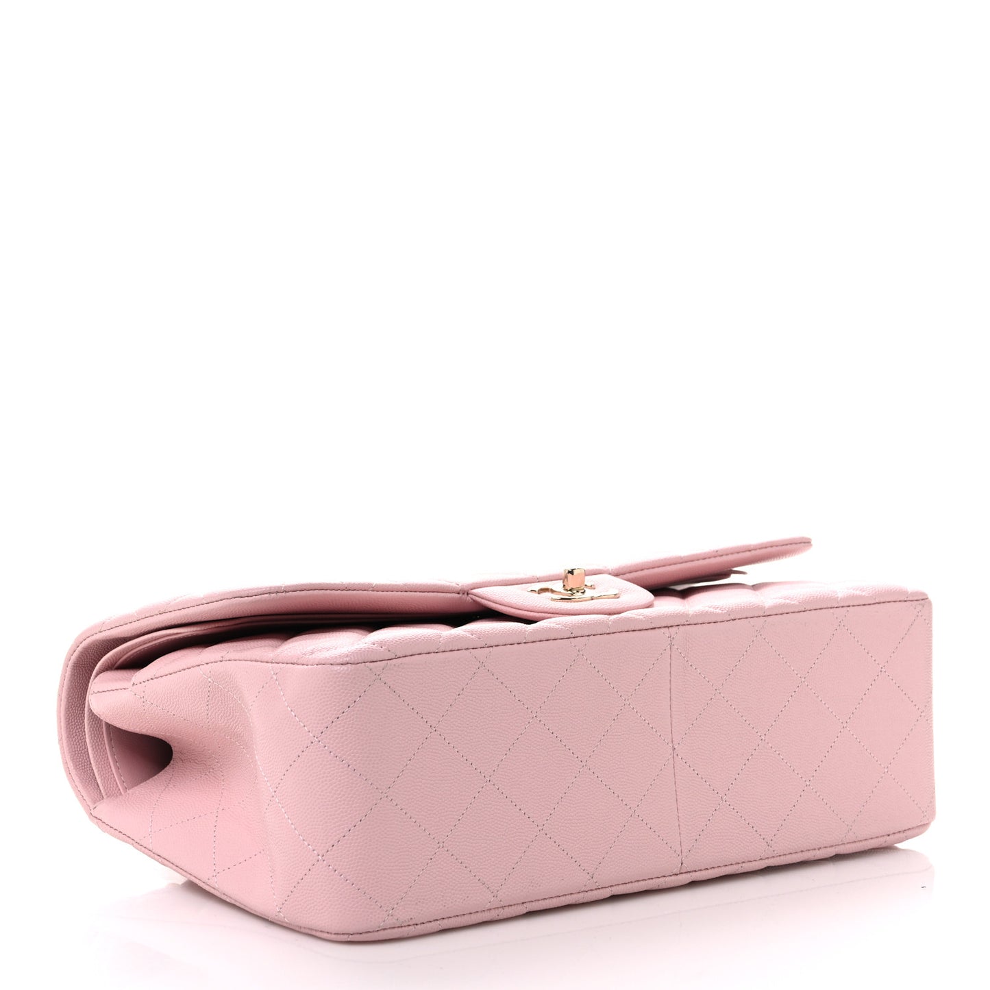 Caviar Quilted Jumbo Double Flap Light Pink