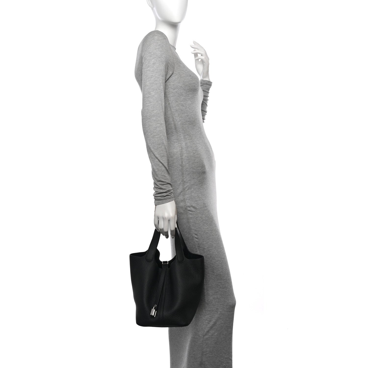 Hermes Taurillon Clemence Picotin Lock 22 MM Black 2 of 12