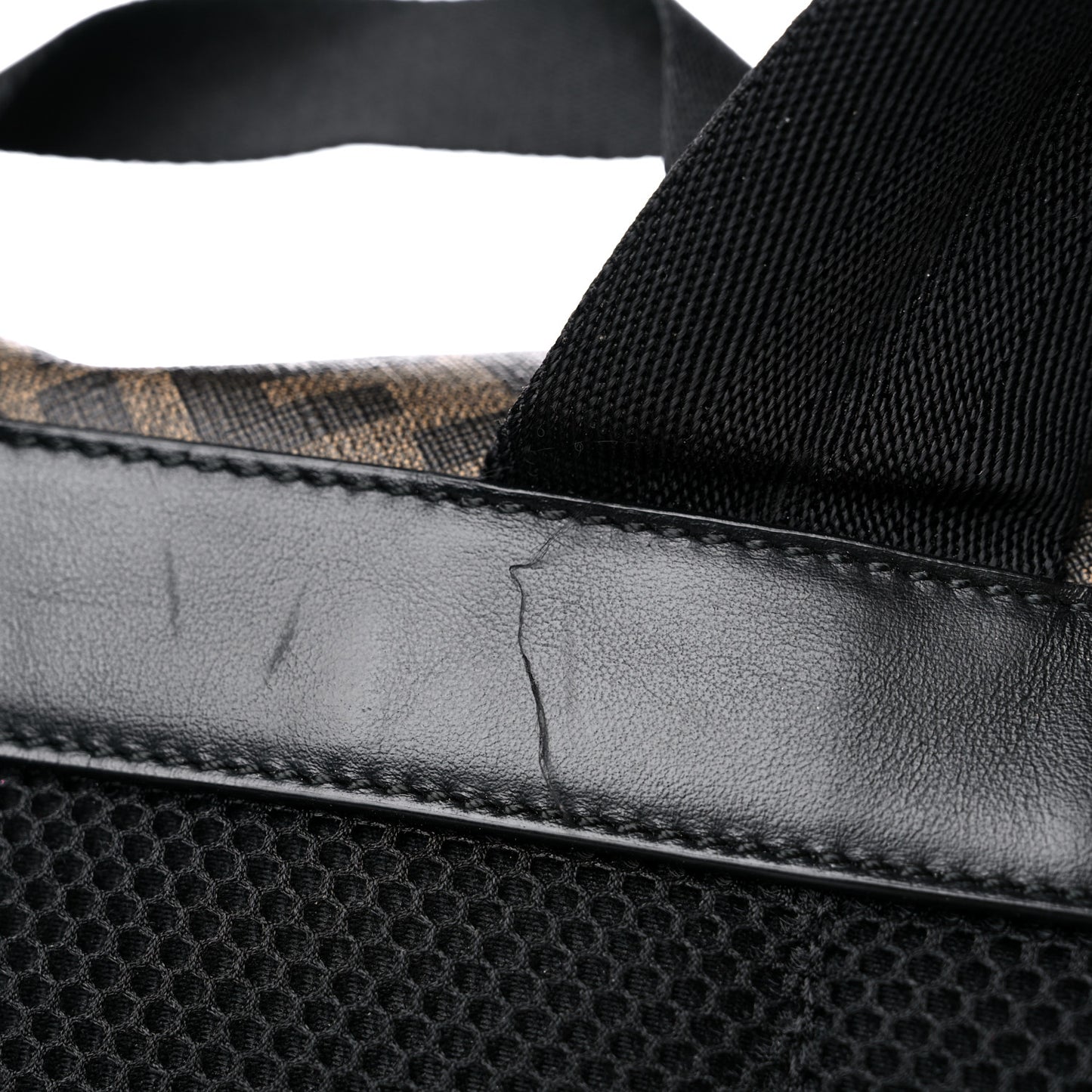 Nylon Glazed Fabric Vitello Liberty FF 1974 Diagonal Tobacco Moresco Black