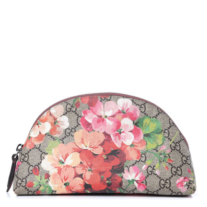 Gucci GG Supreme Monogram Blooms Large Pouch Cosmetic Case Beige Multicolor Dry Rose 1 of 10