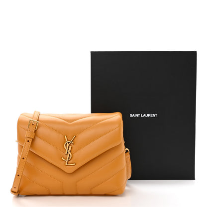 Saint Laurent Calfskin Y Quilted Monogram Toy Loulou Crossbody Bag Cheddar 11 of 11