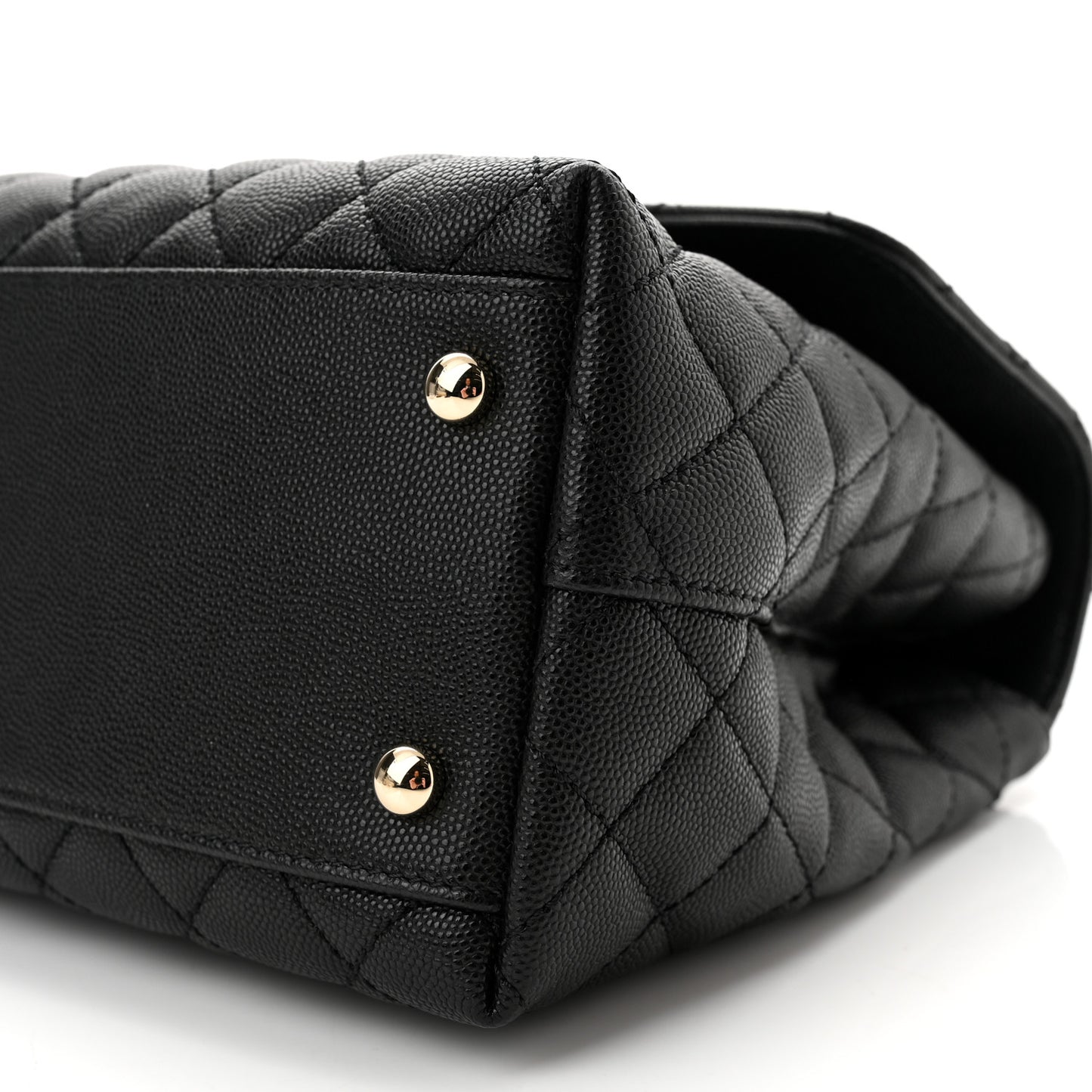 Caviar Quilted Medium Coco Handle Flap Black