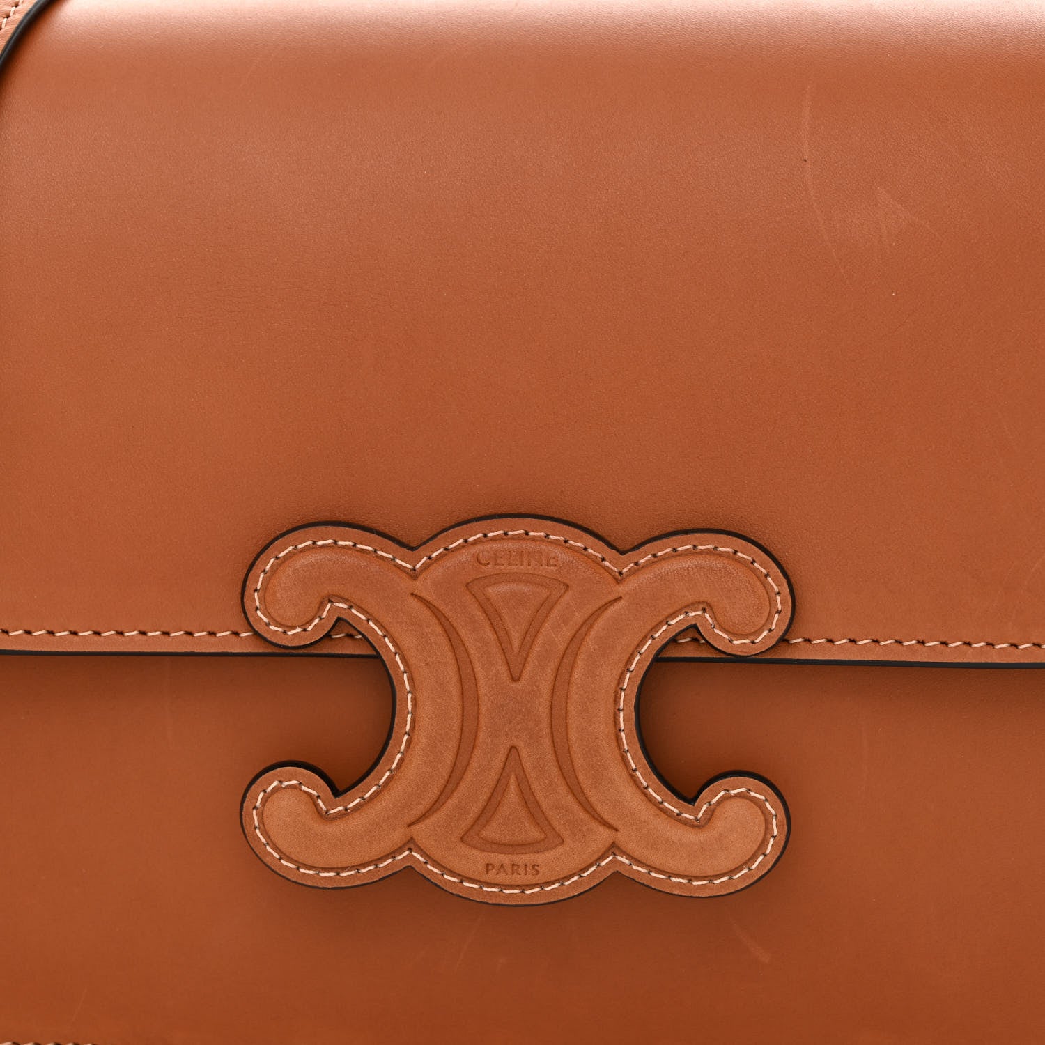 Celine Natural Calfskin Triomphe Tan 10 of 12