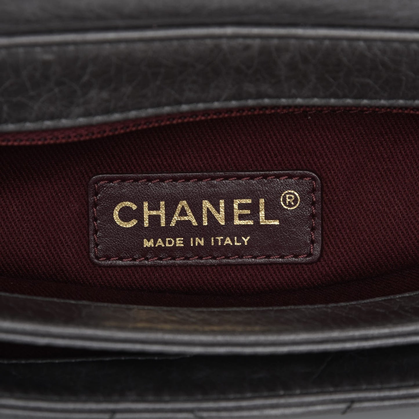 Aged Calfskin Medium Perfect Edge Flap Grey