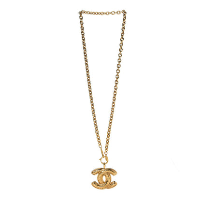 Chanel Quilted Large CC Long Necklace Gold 3 of 6