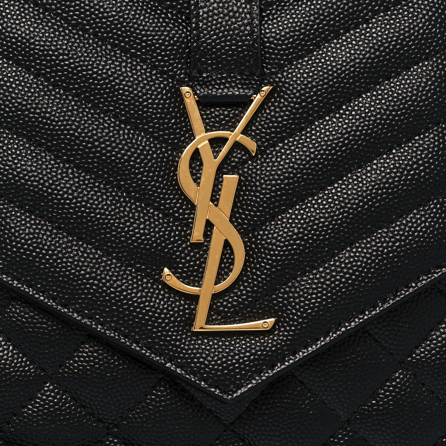 Saint Laurent Grain De Poudre Textured Mixed Matelasse Triquilt Monogram Clutch Black 8 of 13