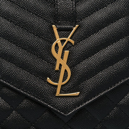 Saint Laurent Grain De Poudre Textured Mixed Matelasse Triquilt Monogram Clutch Black 8 of 13