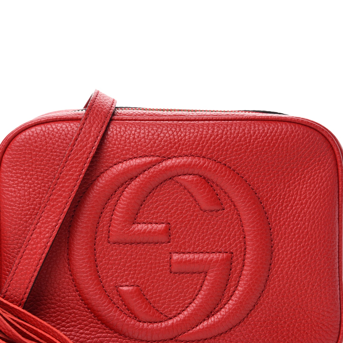 Pebbled Calfskin Small Soho Disco Bag Tabasco Red