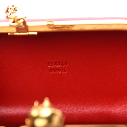 Alexander McQueen Calfskin Dagger Skull Box Clutch Red 7 of 11