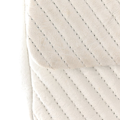 Chanel Calfskin Surpique Chevron Small Flap White 13 of 14