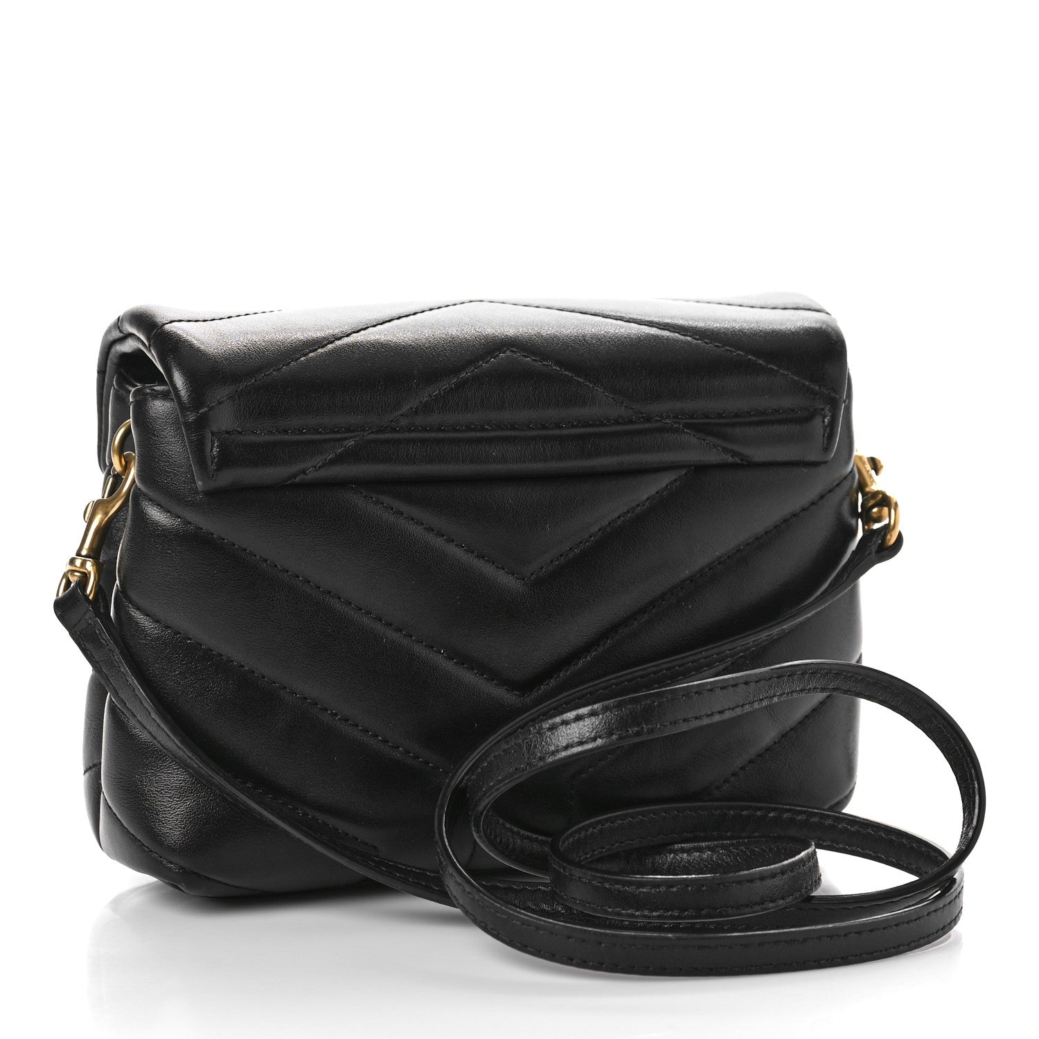 Saint Laurent Calfskin Y Quilted Monogram Toy Loulou Crossbody Bag Black 3 of 9