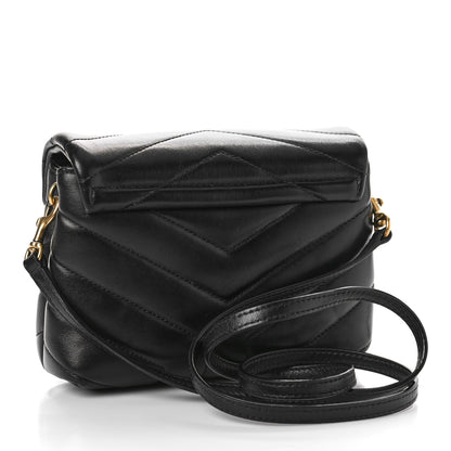Saint Laurent Calfskin Y Quilted Monogram Toy Loulou Crossbody Bag Black 3 of 9