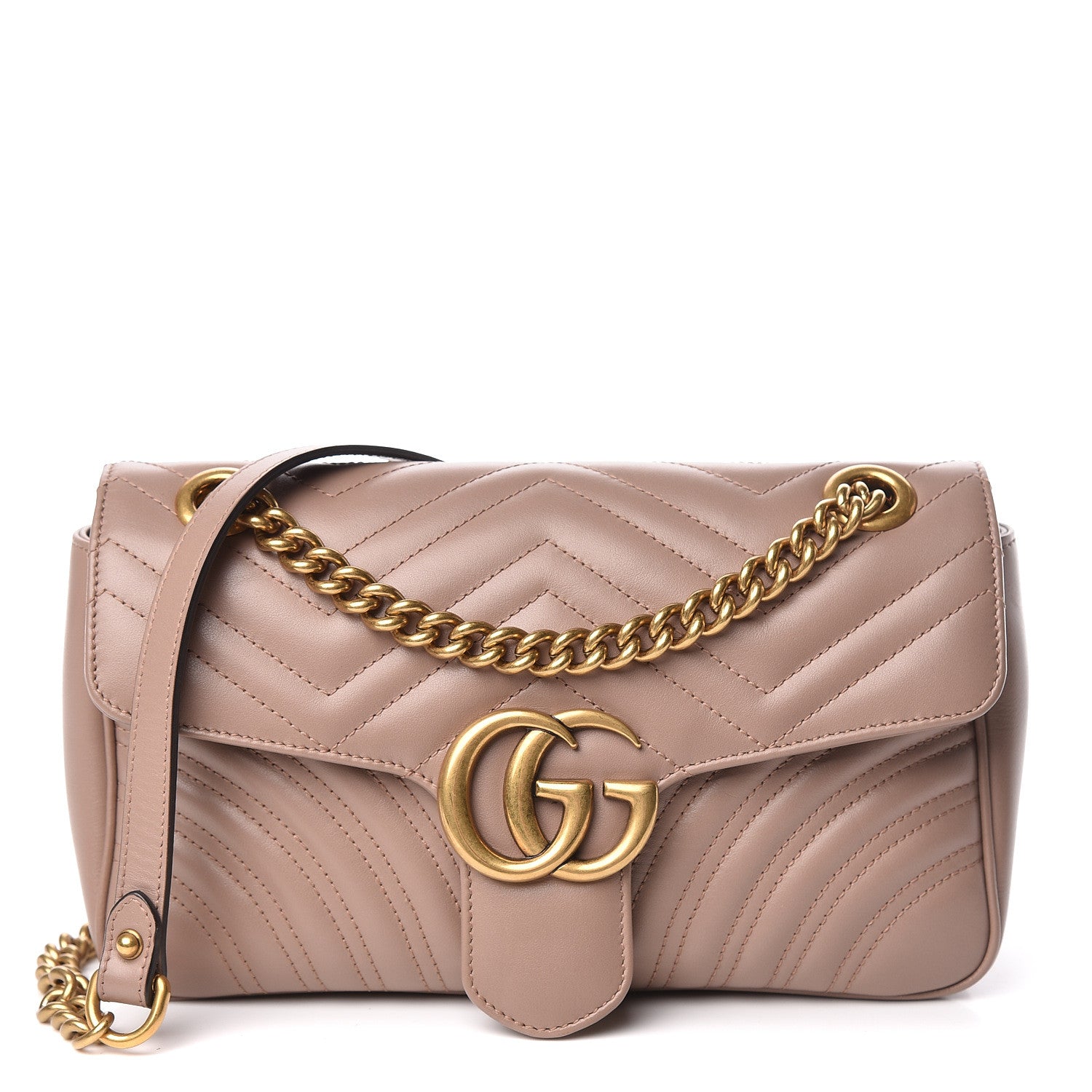 Gucci Calfskin Matelasse Small GG Marmont Shoulder Bag Porcelain Rose 1 of 11