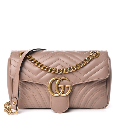 Gucci Calfskin Matelasse Small GG Marmont Shoulder Bag Porcelain Rose 1 of 11
