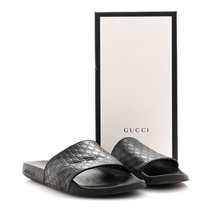 Gucci Microguccissima Slide Sandals 39 Black 9 of 9