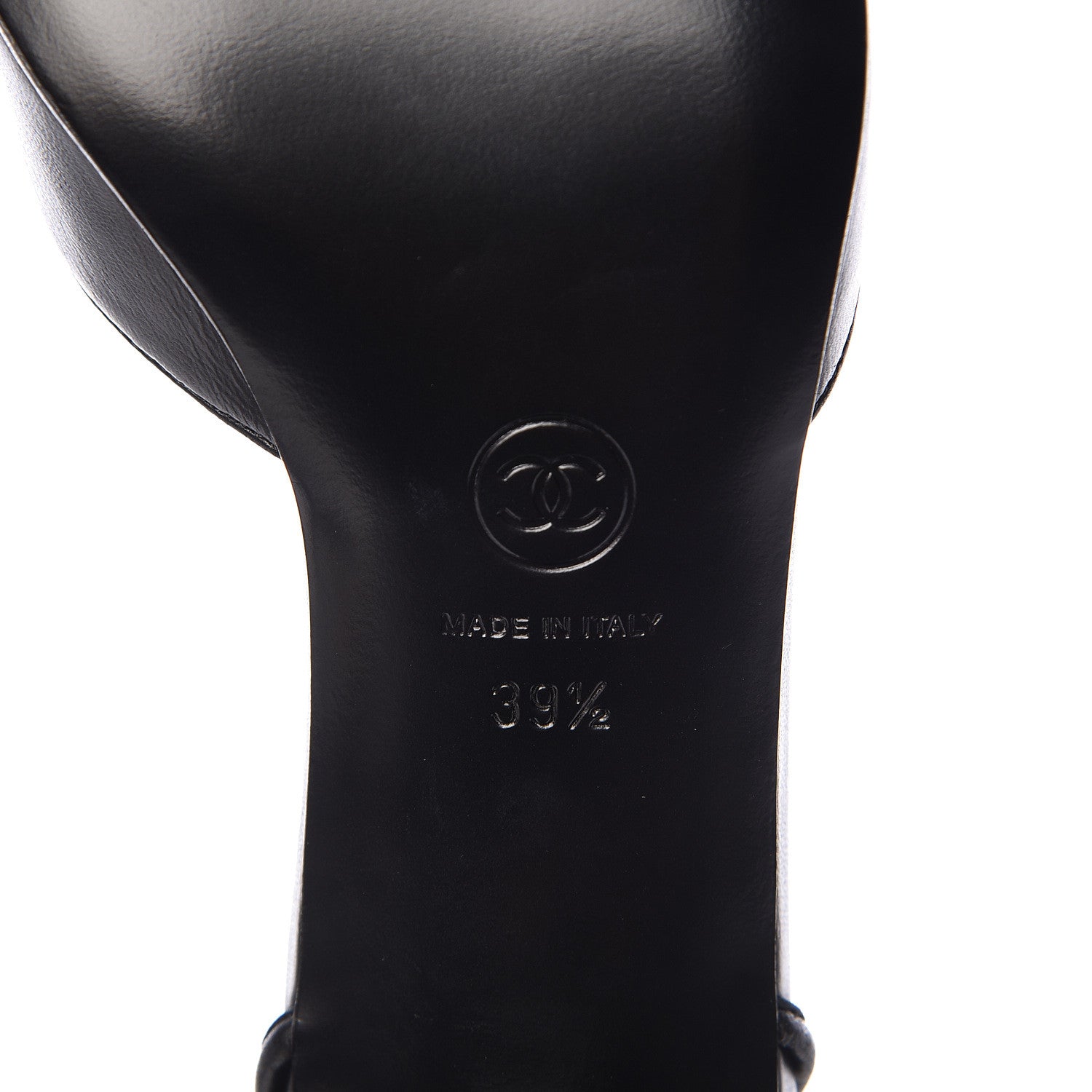Chanel Lambskin Satin Slingback Cap Toe Bow Pumps 39.5 Black 5 of 9