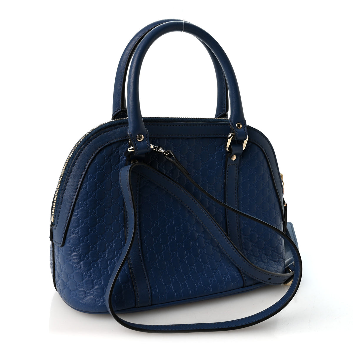 Soft Microguccissima Mini Dome Bag Blue