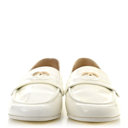 Chanel Patent CC Mocassin Loafers 36 White 2 of 11