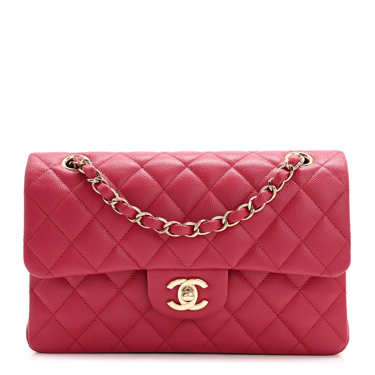 Chanel Caviar Quilted Small Double Flap Dark Pink 1 of 11