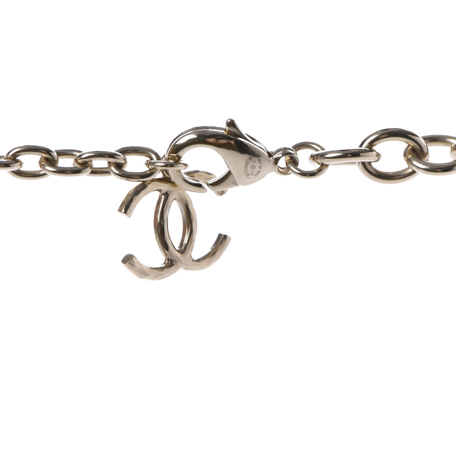 Chanel Metal Hoop Cuba Logo Necklace Gold 6 of 6