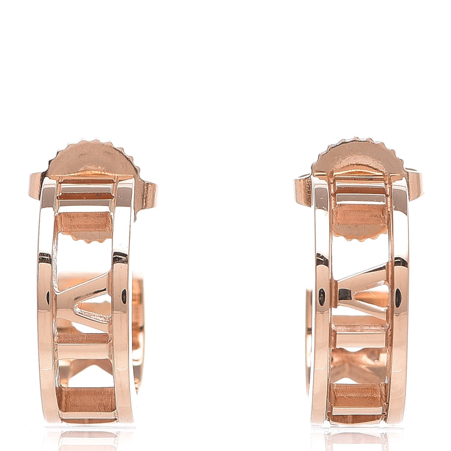 Tiffany 18K Rose Gold Mini Atlas Hoop Earrings 1 of 4