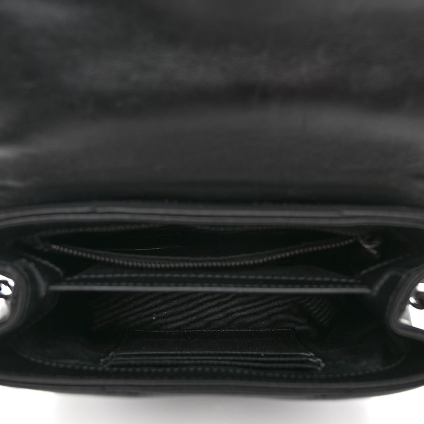 Calfskin Y Quilted Monogram Monochrome Toy Loulou Crossbody Bag Black