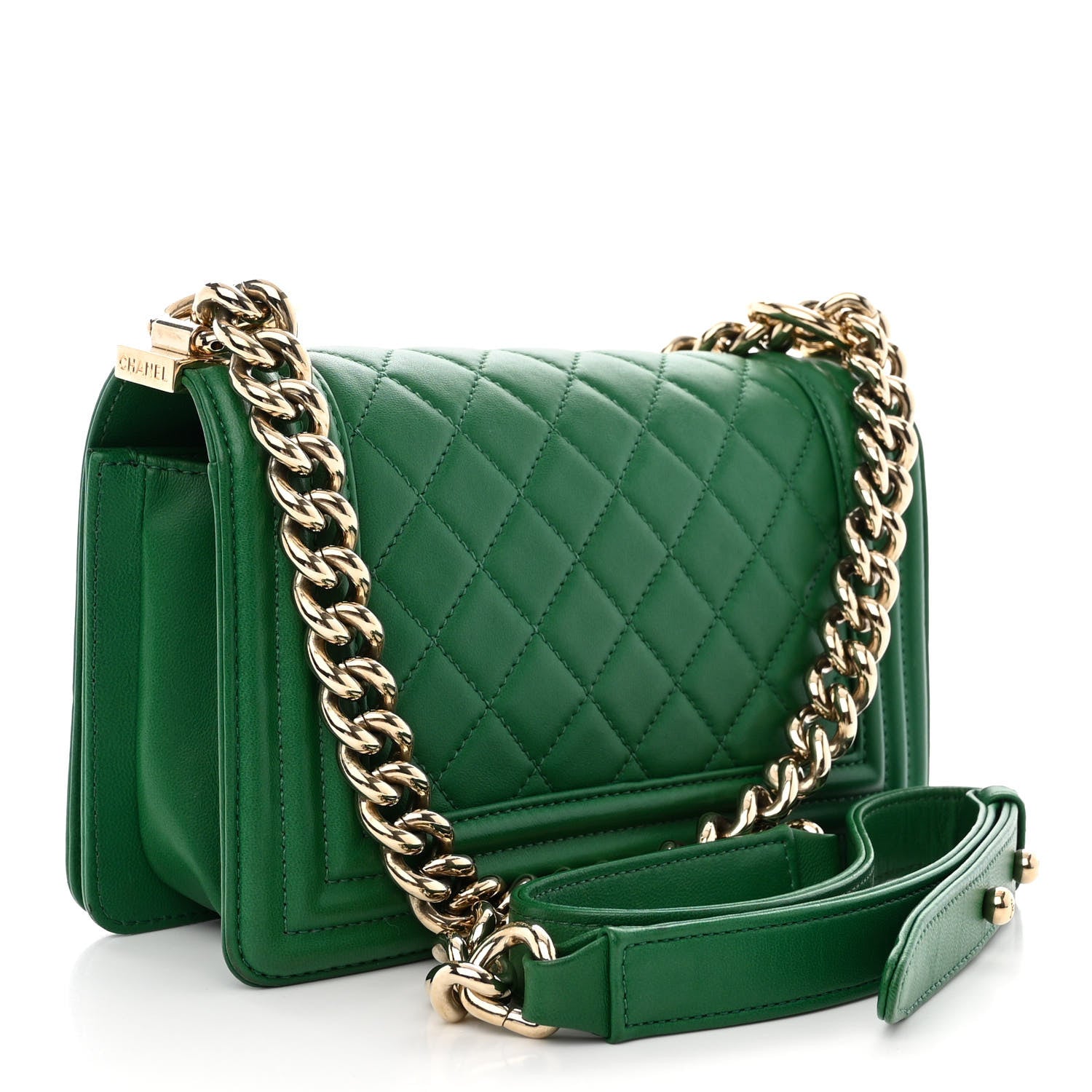 Chanel Lambskin Quilted Small Boy Flap Green 3 of 14