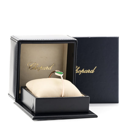 Chopard 18K Rose Gold Diamond Green Agate Happy Hearts Bangle Bracelet 5 of 5