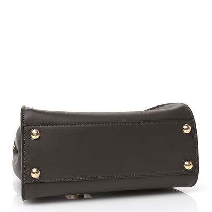 Fendi Vitello Seta Suede FF Mini Peekaboo Iconic Satchel  Chocolate Sigaro Marrone 4 of 12