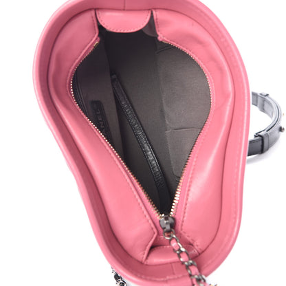 Chanel Aged Calfskin Chevron Quilted Small Gabrielle Hobo Dark Pink Navy 5 of 9