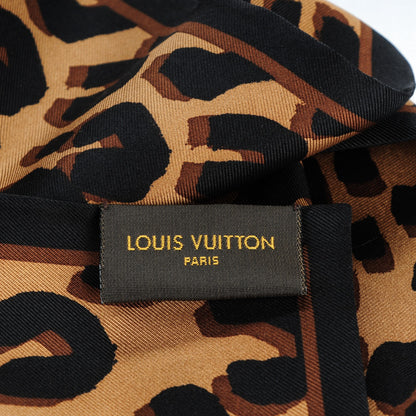 Louis Vuitton Silk Leopard Bandeau Scarf Marron 3 of 5