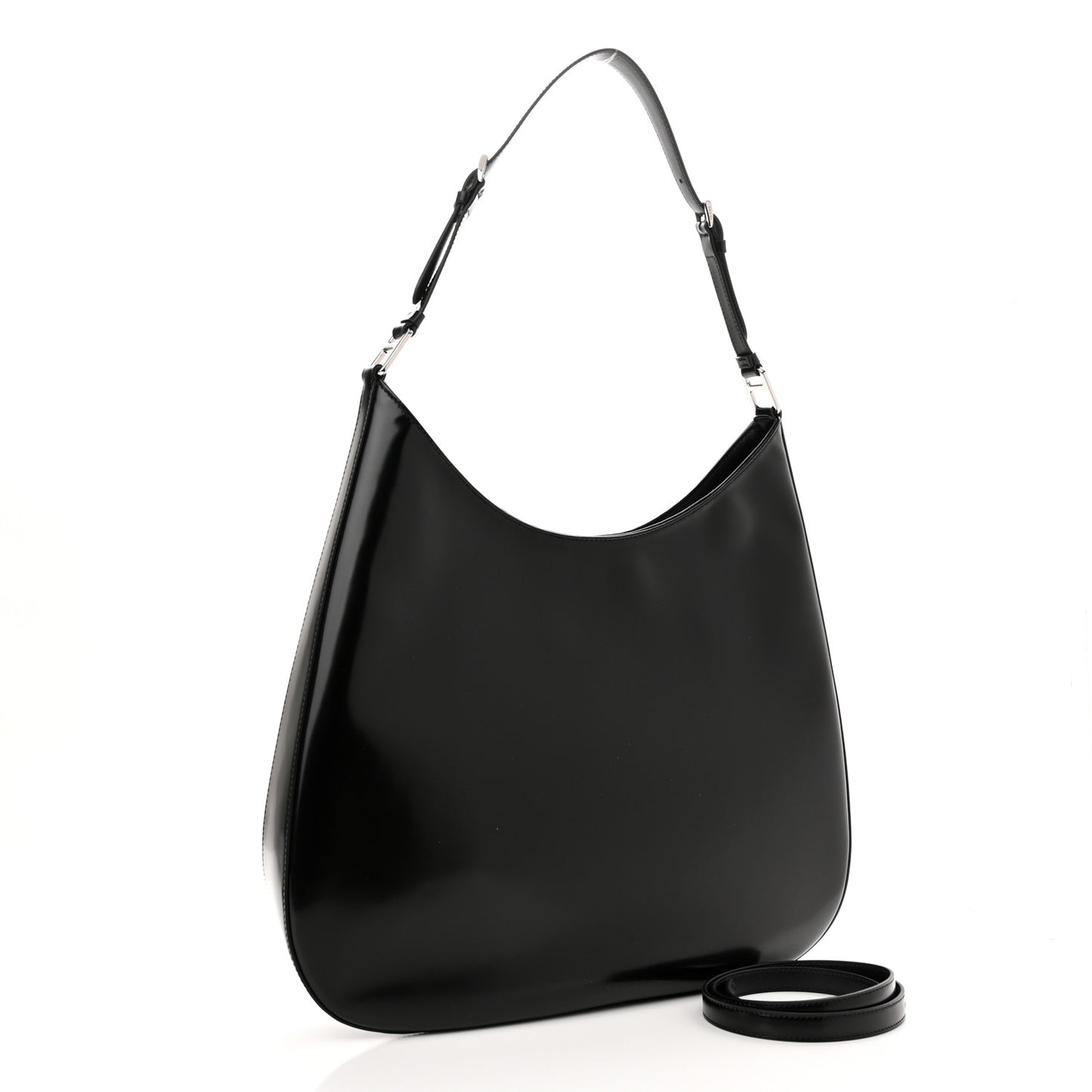 Spazzolato Maxi Cleo Adjustable Strap Shoulder Bag Black