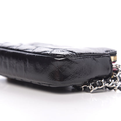 Chanel Glazed Aged Calfskin Quilted CC Small Clutch With Chain Black 8 of 10