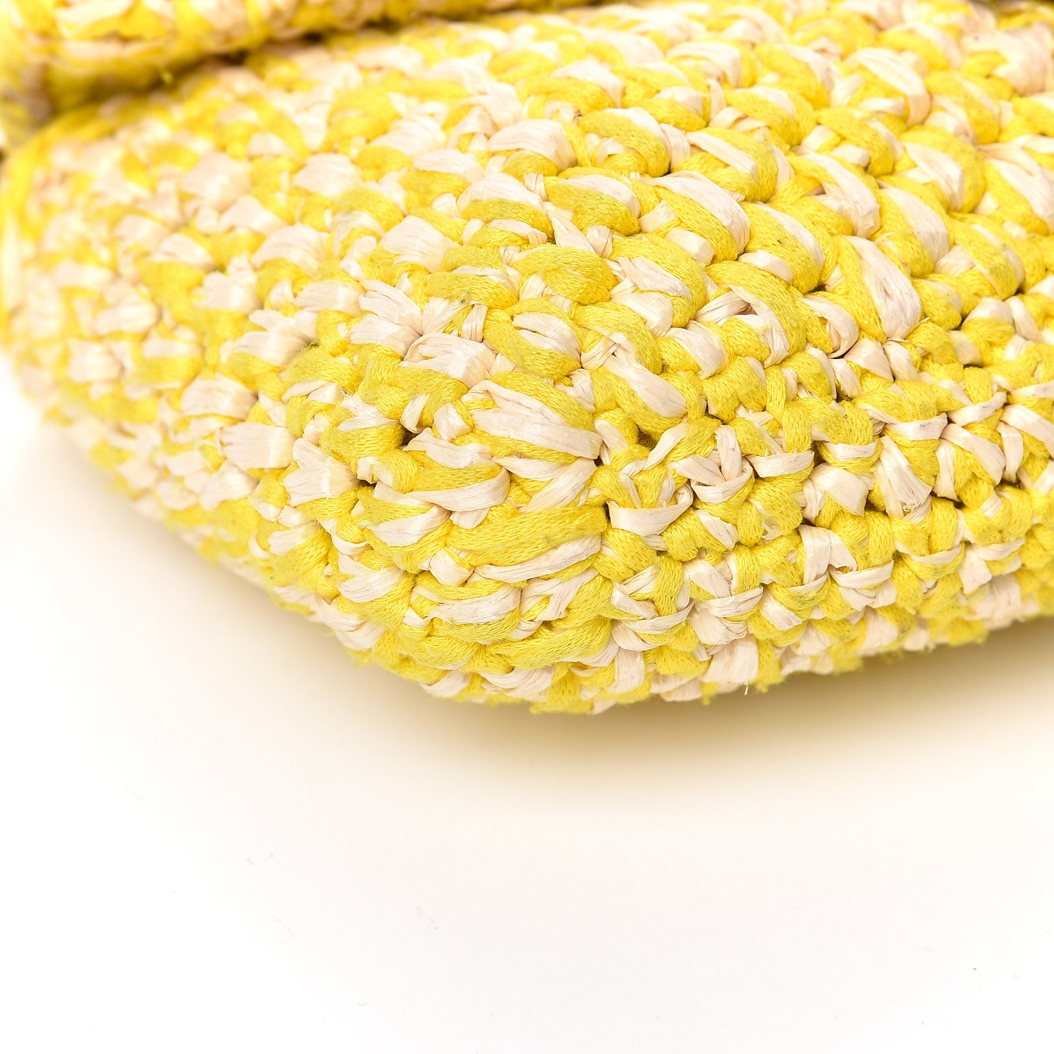 Fendi Woven Straw Baguette Yellow 7 of 9
