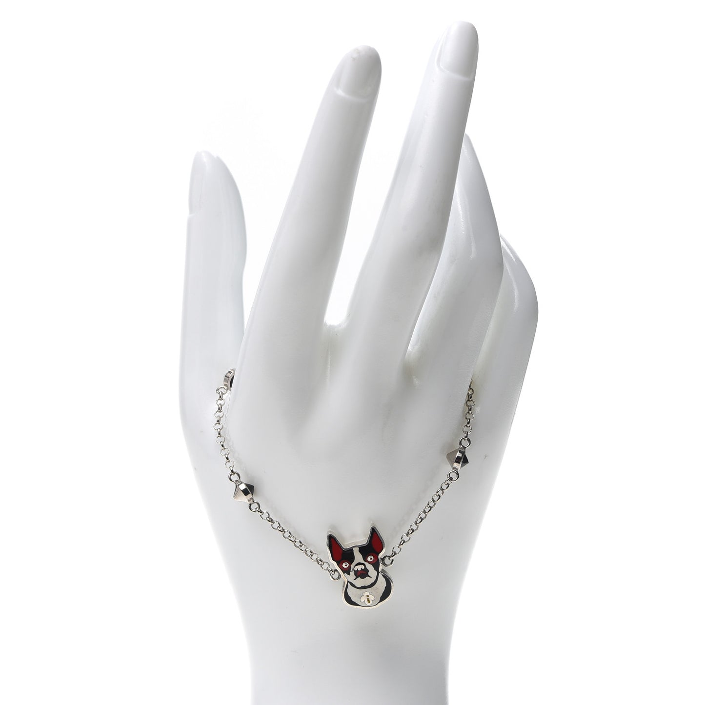 Sterling Silver Black Spinel Enamel Orso Bracelet